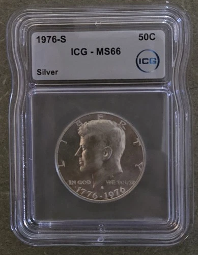 1976-S Kennedy Half Dollar Silver San Francisco ICG MS66 Uncirculated