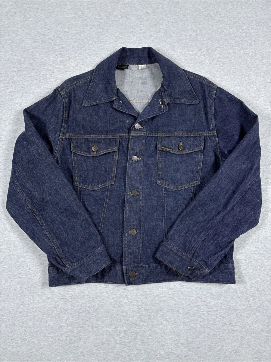 Chemise Vintage Sears Roebucks Denim Western – Taille 16.5 – Manches Courtes – USA
