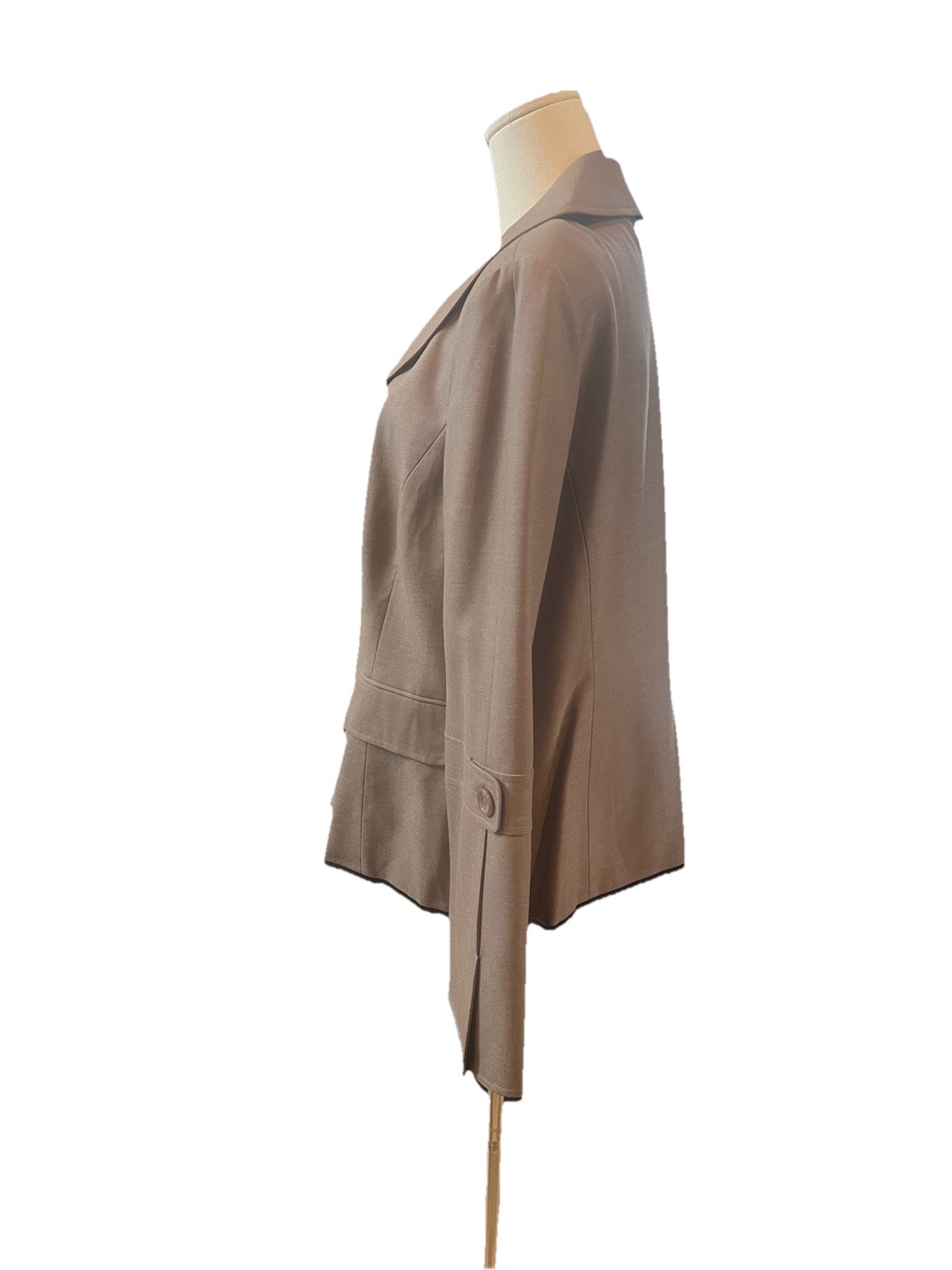 Ellen Tracy Button Front Brown Collared Blazer Lo… - image 2