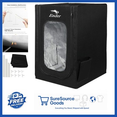 Black 3D Printer Enclosure Dustproof Fireproof Cover for Ender 3 Printers
