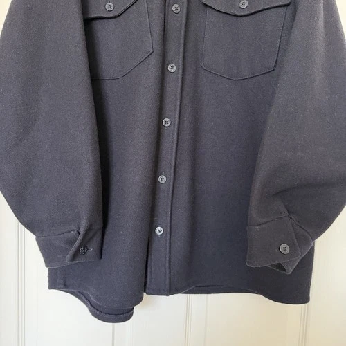 VTG Codet Wool Jacket Mens L Navy Blue Button Up Shirt Jacket Workwear USA image 9