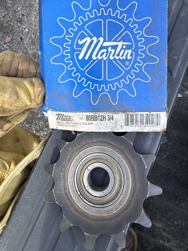 Martin 80BB12H 3/4 Ball Bearing Roller Chain Idler Sprocket, Model 80BB12H 3/4