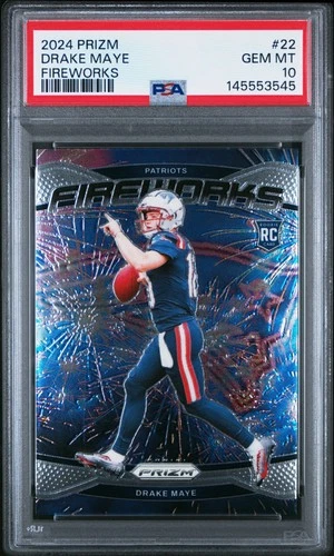 2024 PANINI PRIZM FIREWORKS #22 DRAKE MAYE ROOKIE RC PSA 10