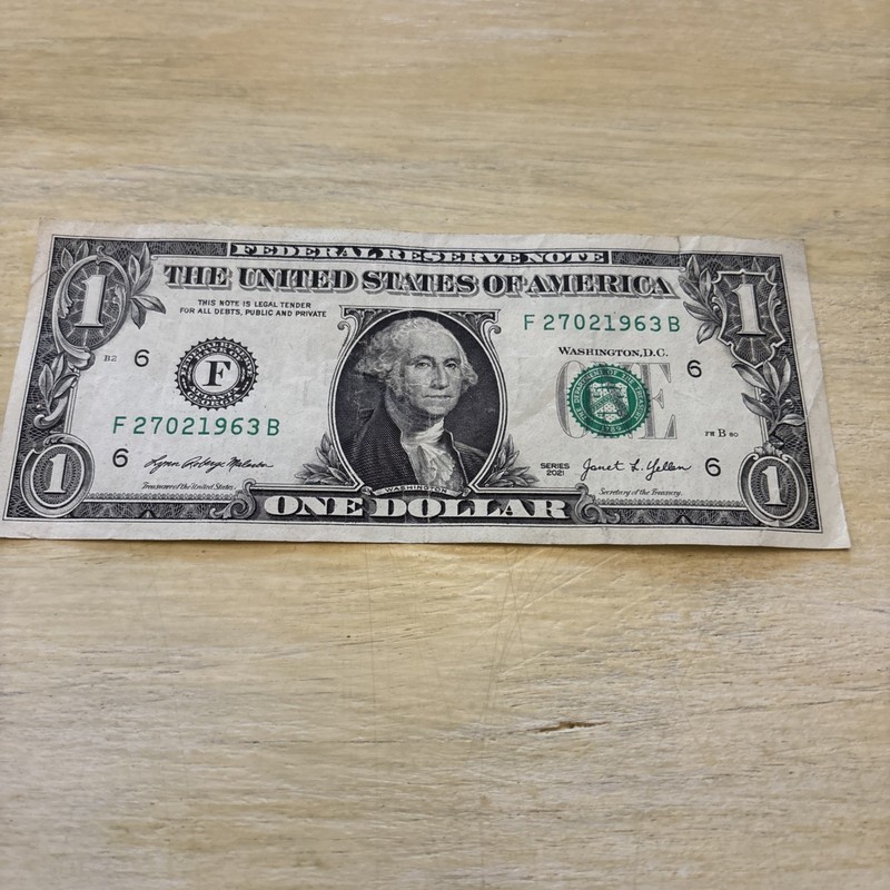 Birthday/Anniversary Note, 2/27/63 Fancy Serial # Dollar bill, F 27021963 B