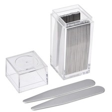 36Pc Stainless Steel Collar Stays in Clear Plastic Box for Mens Dress Shirt, Ord