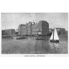 NETHERLANDS The Amstel Hotel Amsterdam - Antique Print 1886