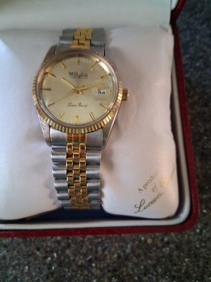 Lucien Piccard Dufonte Quartz Two-Tone Date Dress Watch w/ Box 