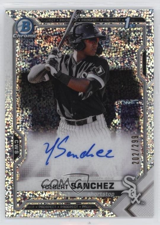 2021 Bowman Chrome Prospects Speckle Refractor 202/299 Yolbert Sanchez Auto lh0