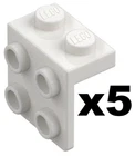 Lego 5 New White Bracket 1 x 2 - 2 x 2 Part 44728 WH2