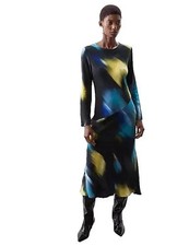 RRP£79 NEW Printed Midaxi Waisted Dress size 14 multicoloured