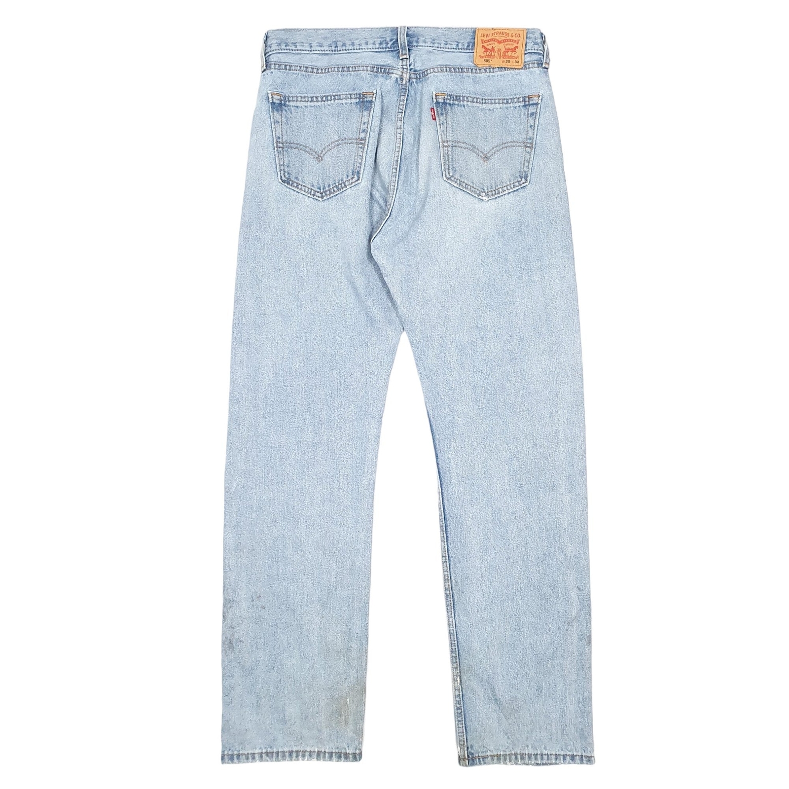 LEVIS 505 Jeans Regular Fit Blue Denim Trousers Mens W35 L32 image 3