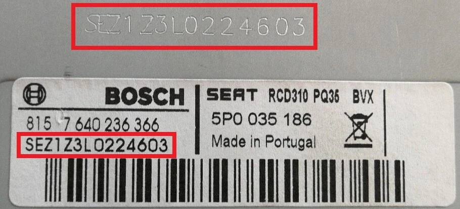 SEAT CODICE per Radio Autoradio decodifica SE 350 RCD Ultra Low BLAUPUNKT BOSCH - Immagine 2 di 4