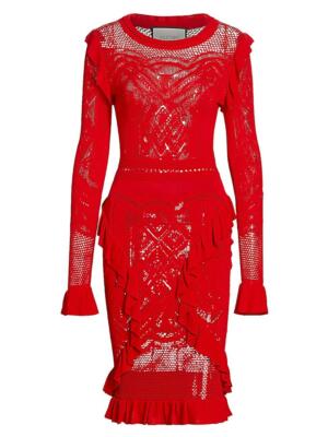 celebrity red lace dress Buy Modern Fashion Red Lace Evening Gowns Knee Length Half Sleeve Sheer  Sheath Cocktail Party Dress Event Celebrity Gown from Suzhou Yaobabby Trade  Co., Ltd., China