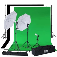 Photography Video Studio Umbrellas Continuous Lighting Kit Backdrops SALE