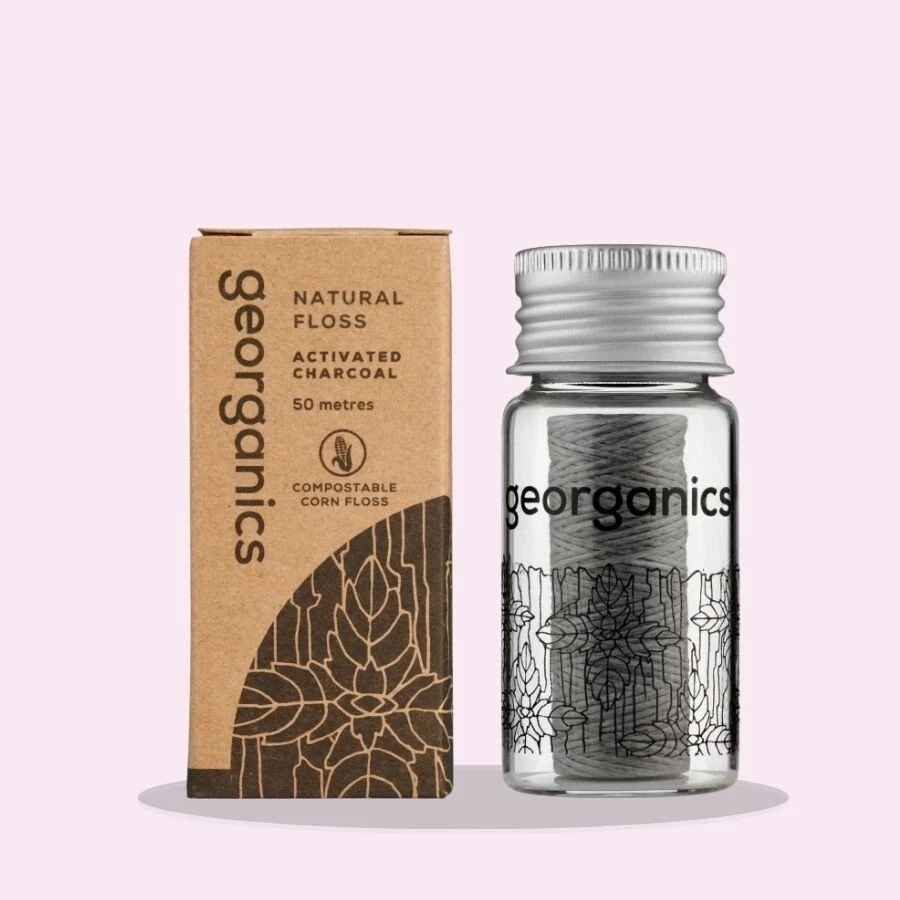 Georganics Natural Floss Activated Charcoal 50m