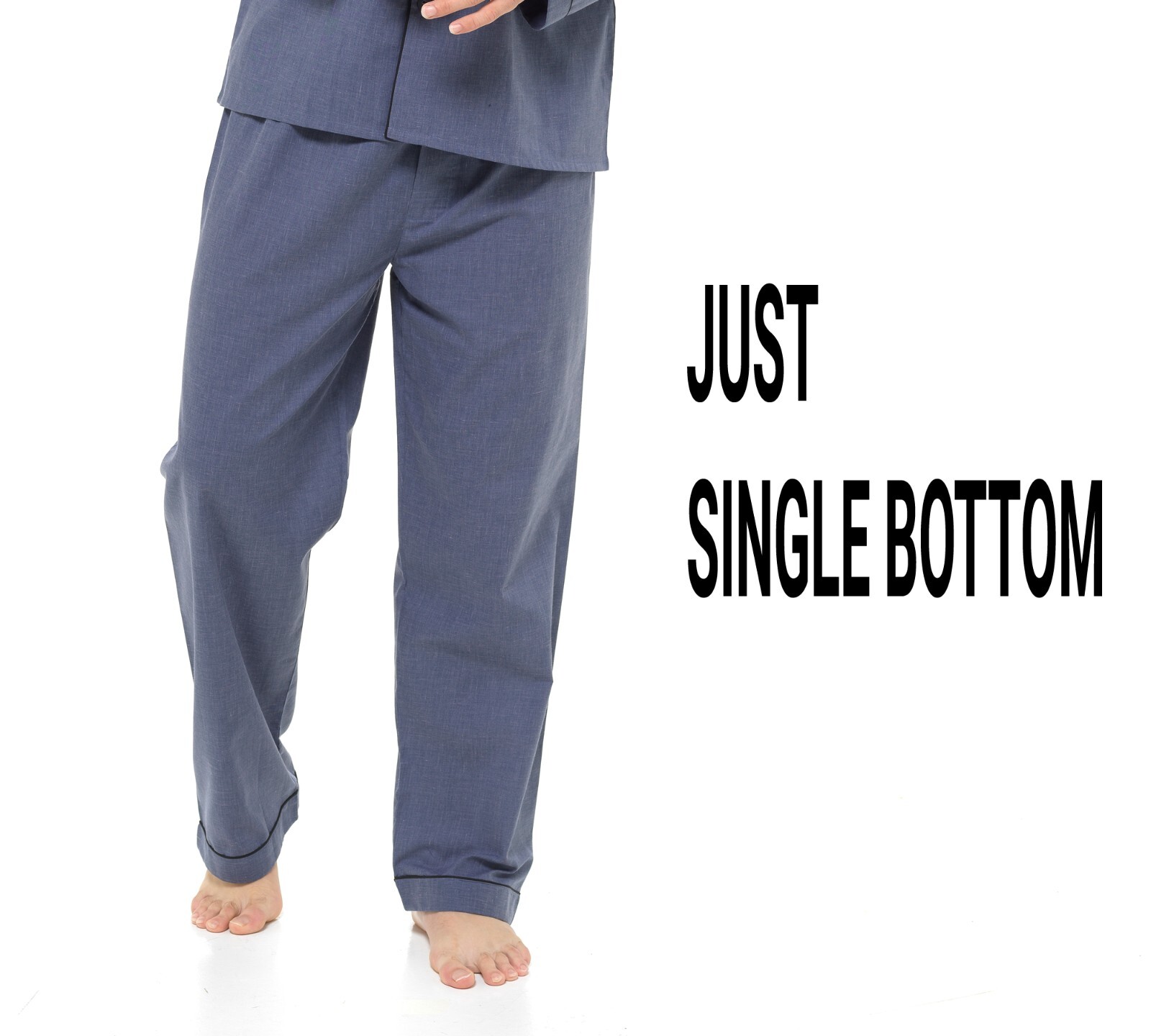 Mens Plain Poly Cotton Pyjama BOTTOMS TROUSERS M L XL XXL WITH FLY AND BUTTON eBay