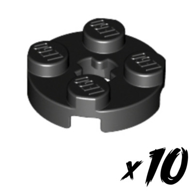 10x LEGO 4032   Platte 2 x 2   plate round   schwarz   black