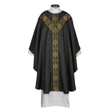 Black Traditio Semi-Gothic Chasuble Y Orphrey and Understole