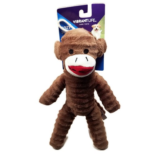 vibrant life cozy buddy sock monkey dog toy