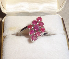 Sterling Silver Ruby Ring Size 6.25