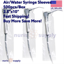 Dental Air Water Syringe Sleeves Film Clear Poly 2.5"x10" Size 2 500pcs/Box
