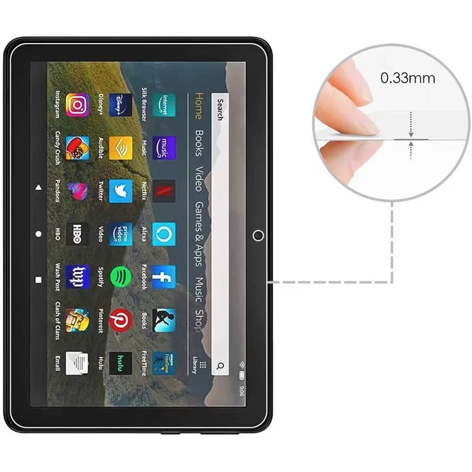 4-Pack Tempered Glass Screen Protector For Amazon Fire HD 10 Tablet 2023/2021 - Image 2 of 3
