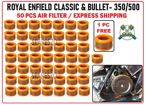 ROYAL ENFIELD " 50 PCS AIR FILTER PACK + 1 FREE " CLASSIC & BULLET - 350 / 500 - Afbeelding 1 van 8