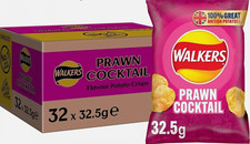 32 Packs Walkers Prawn Cocktail Crisps 32.5g FREE 24h DELIVERY