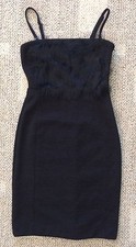 Banana Republic Fringe Knit Dress Little Black Prom Wedding Women's 2 Petite 2P