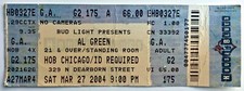 Vintage 2004 Al Green Concert Ticket Stub 3/27/04 House of Blues Chicago IL Rare