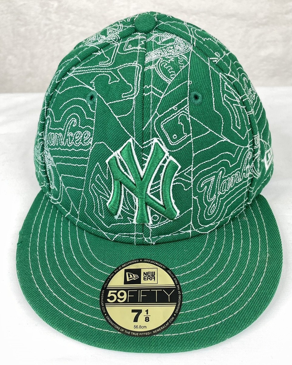 帽子 New York Yankees 59FIFTY 7 3/8 Green New York Yankees Hat Cap New Era 59Fifty 7 3/8 Quilted