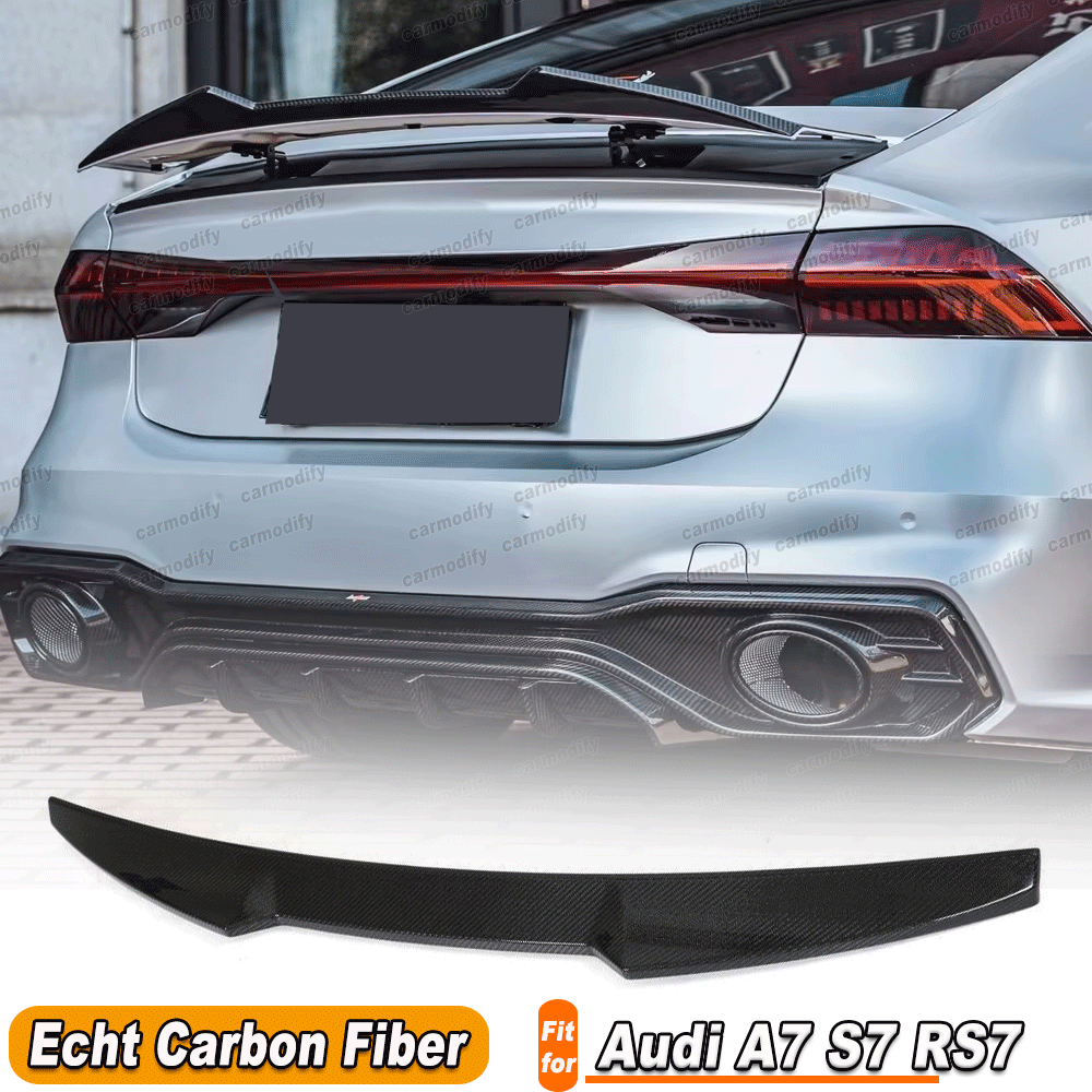 Für Audi A7 S7 RS7 2019-2022 Carbon Heckspoiler Abrisskante Spoiler Lippe Flügel