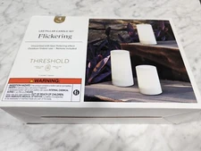 Threshold signature LED Pillar candles 3-piece and Remote Timers-New