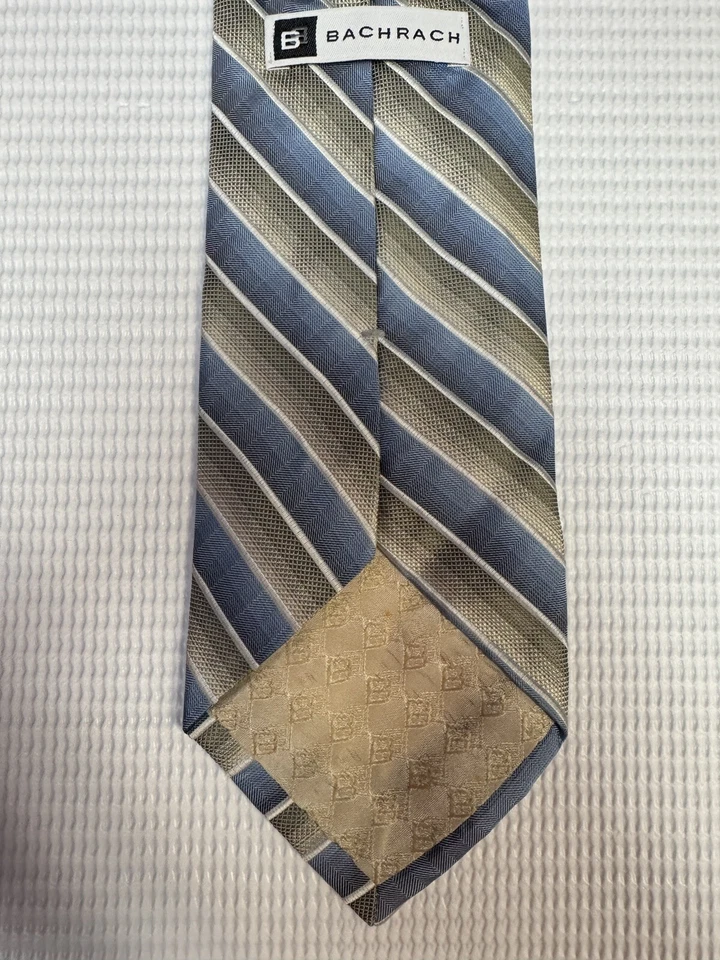 Corbata de seda a rayas multicolor Bachrach - 60L 4,0W Foto 2 de 2