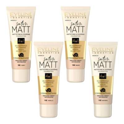Eveline Satin Matt Mattierende und abdeckende Foundation 4 in 1 Anti-Pollution 30ml