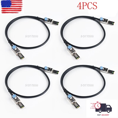4Pcs SFF-8088 Male TO SFF-8088 Male External mini SAS to mini SAS Cable 1M 3.3ft