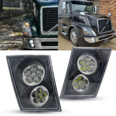 For 2003-2017 Volvo VNL VN Haul Truck Pair LED Fog Lights Bumper Lamps Bar Set