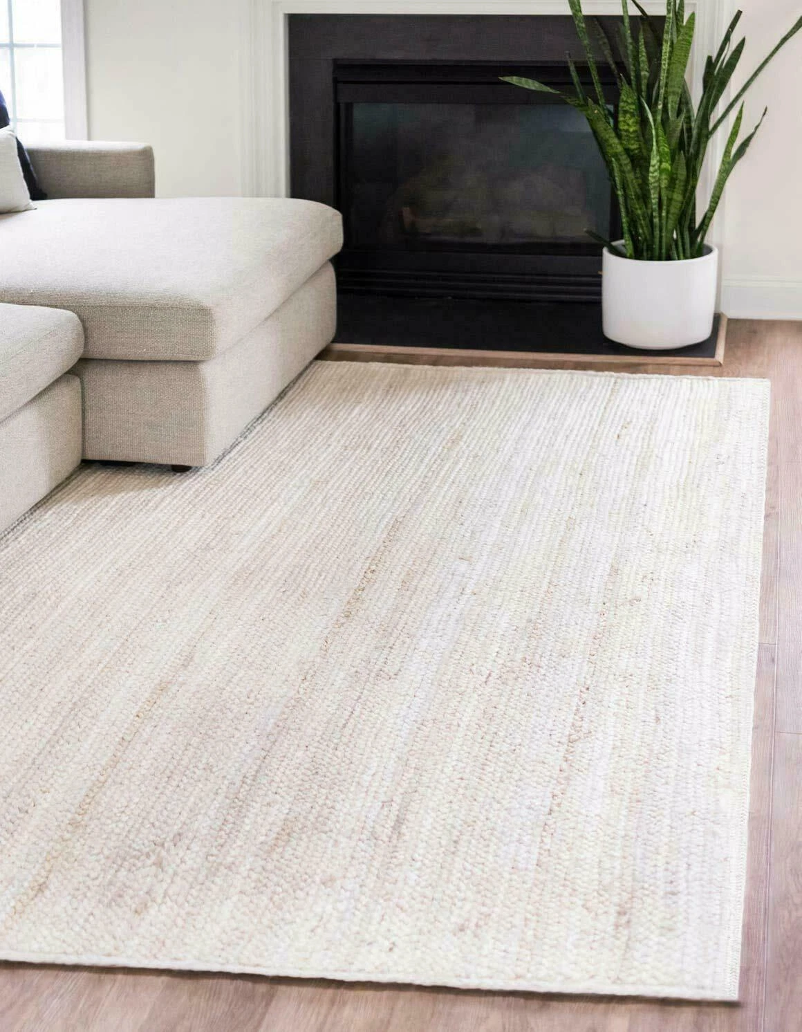 Jute Rug 100% Natural Braided Style White Rug Reversible Rug Area Modern Carpet
Opens in a new windo