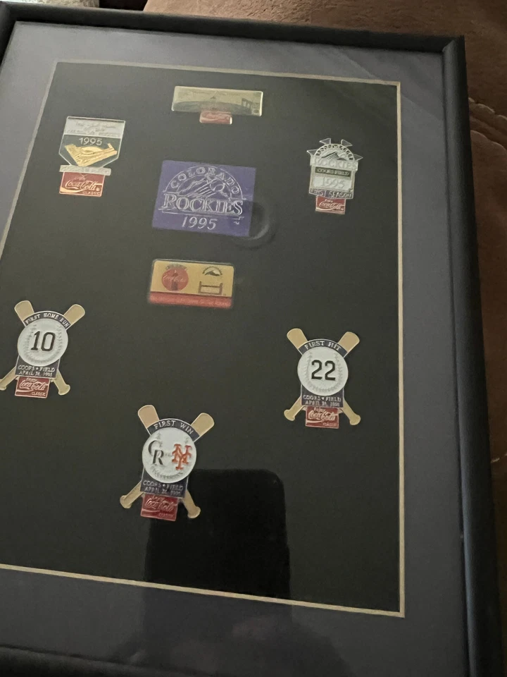 1995 Colorado Rockies Coca Cola Framed Pin Set - Image 2 of 4