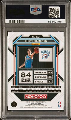 2022 Panini Prizm Monopoly #63 Chet Holmgren PSA 9 RC | eBay
