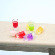 21PC Color Juice Cup 1/12 Scale Dollhouse Miniatures Lot Mini Drinks Kitchen Set