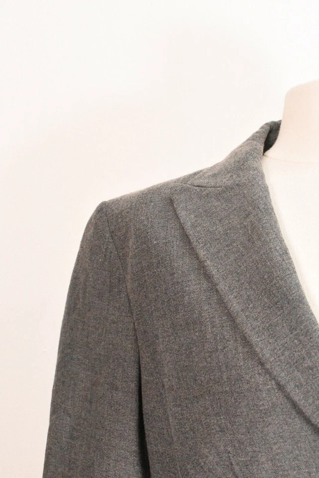 Traje Chaqueta Laura Ashley Mujer Gris Pico Solapa 2 Botones Elastizada Mezcla Lana 10 Foto 3 de 4