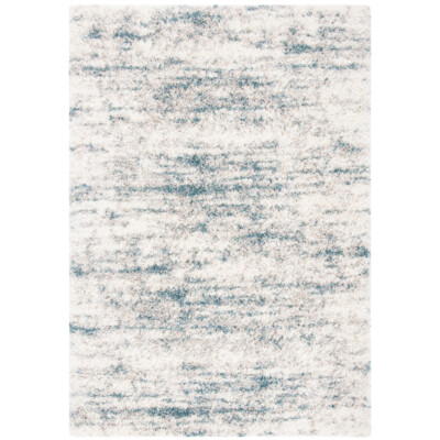 SAFAVIEH Fontana Shag Collection FNT873A Ivory / Teal Rug