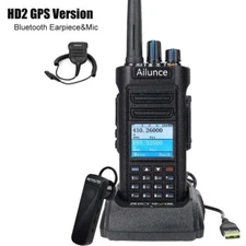 Ailunce HD2 GPS Dual Band DMR Bluetooth Ham Walkie Talkie Two Way Radio NOAA+Mic