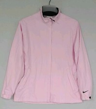 Vtg Nike Golf Womens Sz L Full Zip Storm-Fit Pink Windbreaker Jacket