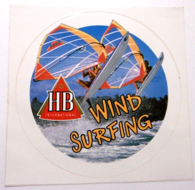 Werbe-Aufkleber HB Wind Surfing Surfen Surfer Surfboard Zigaretten Tabak 80er