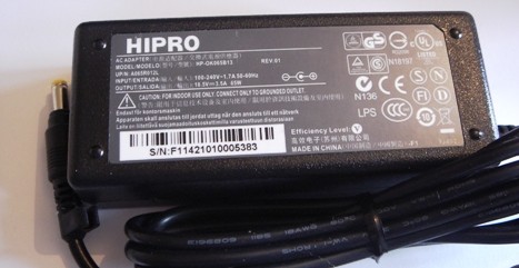 Alimentation HIPRO P-0K065B13 65W pour remplacer un chargeur perdu