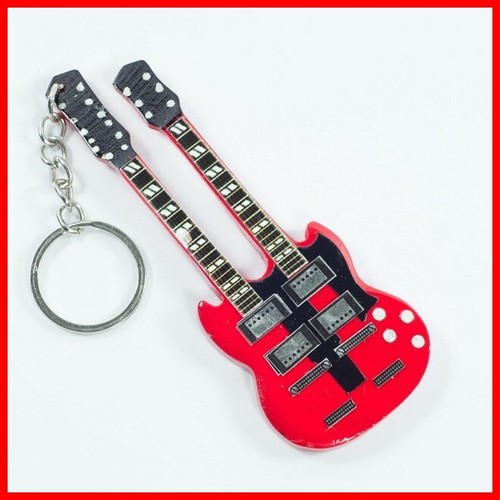 LED Zeppelin-Guitarra Miniatura clave Puerta! Jimmy Page Doble Manga Cuello  Rock | eBay