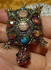 VINTAGE STYLE SEA TURTLE TORTOISE BROOCH BEAU...