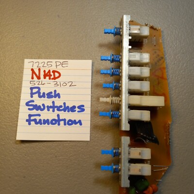   NAD   526-3102 PUSH SWITCHES FUNCTION   7225 PE STEREO RECEIVER